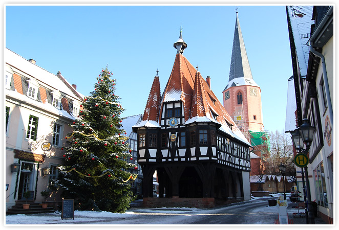 Das Rathaus von Michelstadt im Odenwald