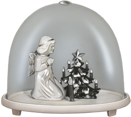 Christkind mit Weihnachtsbaum - Schneekugeln