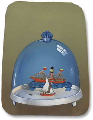 Segelschiff - Schneekugel