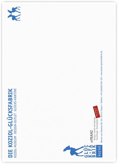 Postkarte DIE KOZIOL-GLÜCKSFABRIK