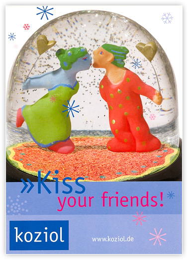 Postkarte - »Kiss your friends!